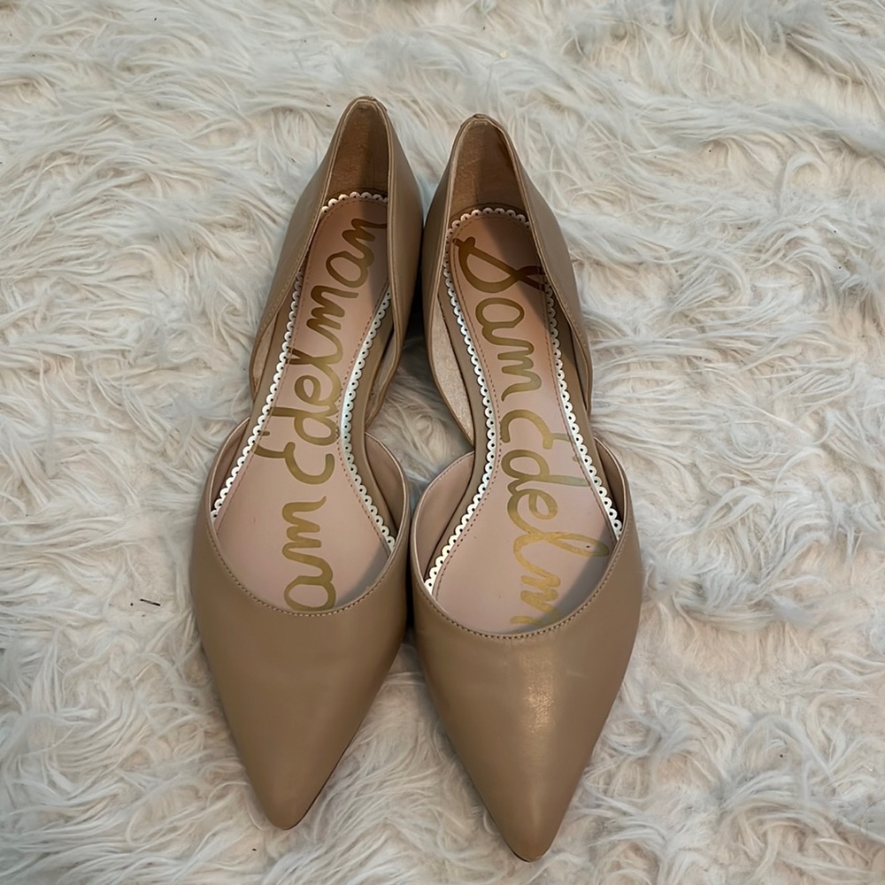 Sam Edelman Taupe Pointed Toe D'Orsay Flats